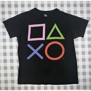 PlayStation Logo T Shirt Sony PS Gamer Graphic Tee Black Size L